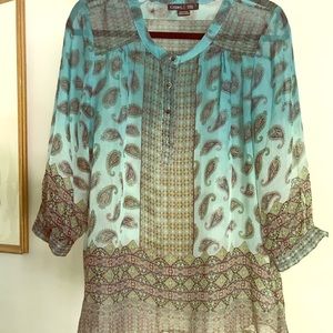 Silk boho Anthropologie blouse